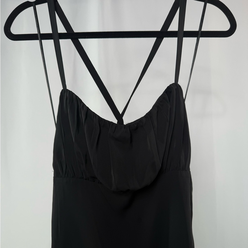 NWT Abercrombie & Fitch‎ Criss Cross Back Midi Dress in Black Size Large - Picture 3 of 11